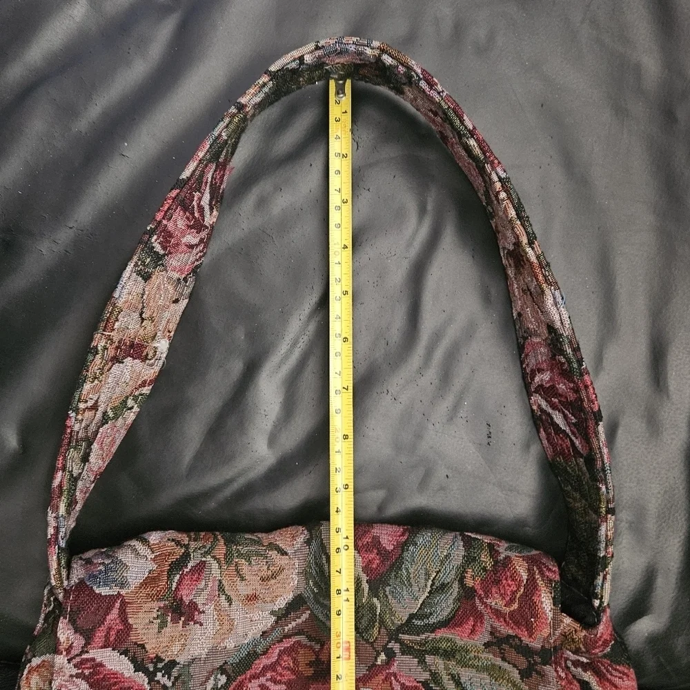 Vintage Maureen Kealy Custom Made In Canada Floral Tapastry Flap Shoulder Bag - Picture 9 of 13